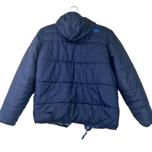 The North Face Boys' Reversible Hooded Jacket Blue Striped Size XLarge 18/20 - Picture 4 of 9